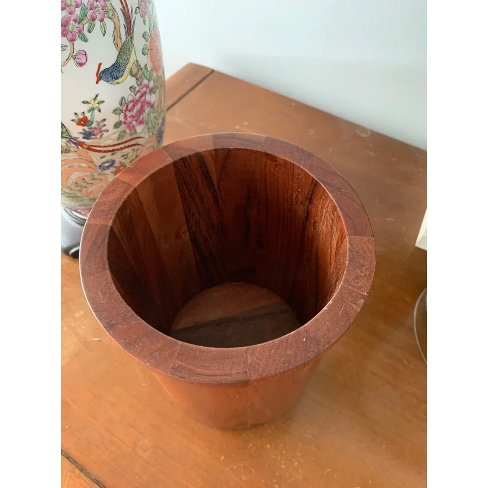 Hearth & Hand with Magnolia Wood Utensil Holder Wine Chiller Acacia Brown 7in